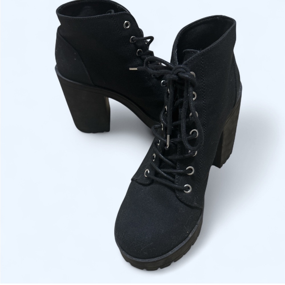 Divided Black Lace Up Women's Boots